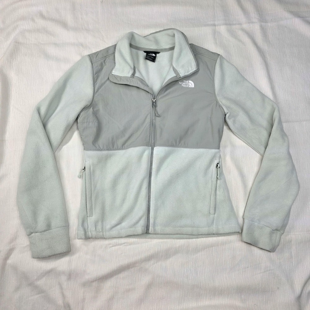 The North Face W Tundra Fleece Jacket Womens Small Green Mist Full Zip‎ TNF